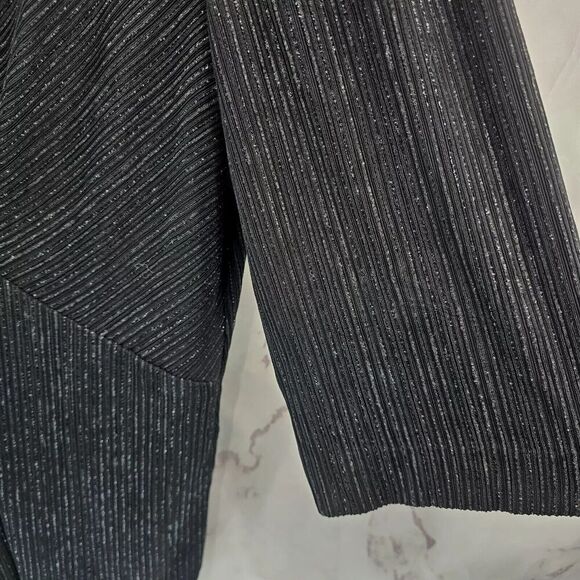 Alex Evening Shirt Womens 2X Black Short Sleeve Blouse Twist Glitter Sparkle - Picture 8 of 12